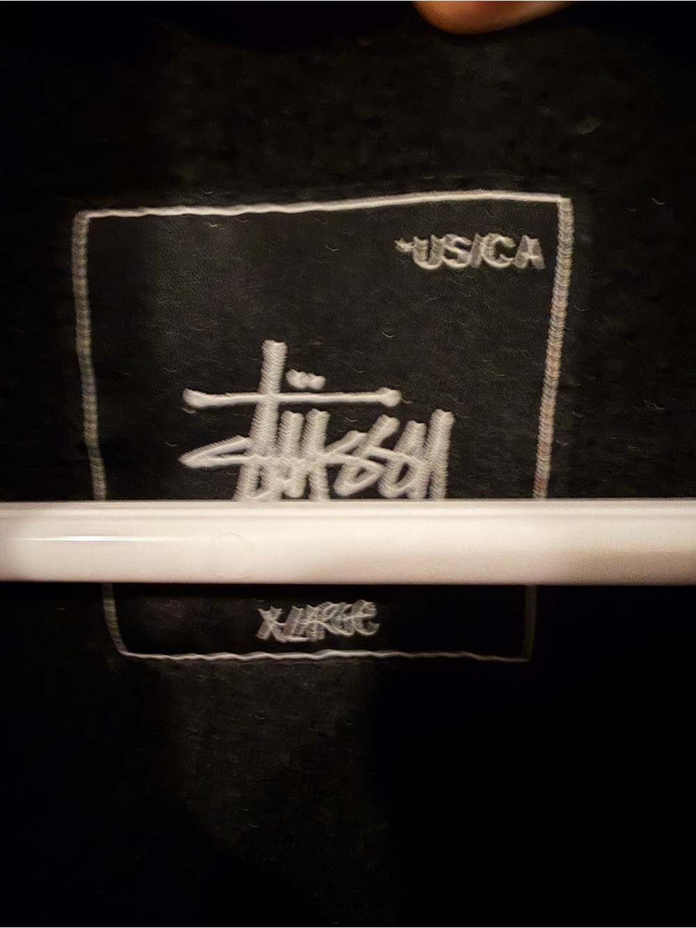 Black Stussy Fleece Jacket with Red & Camo Paneling - Picture 2 of 4